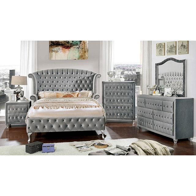 Alzir Bed Grey & Blue - Marjories Furniture (Las Vegas, NV)
