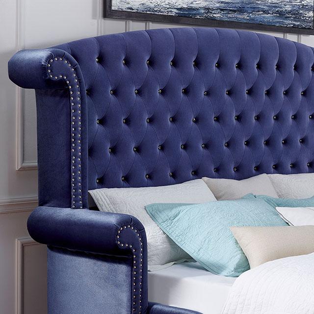 Alzir Bed Grey & Blue - Marjories Furniture (Las Vegas, NV)