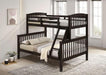 Brookings Twin/Full Bunk Bed White, Brown & Black - Marjories Furniture (Las Vegas, NV)