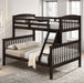 Brookings Twin/Full Bunk Bed White, Brown & Black - Marjories Furniture (Las Vegas, NV)