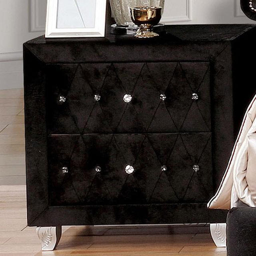 Alzire Black & Blue Night Stand - Marjories Furniture (Las Vegas, NV)