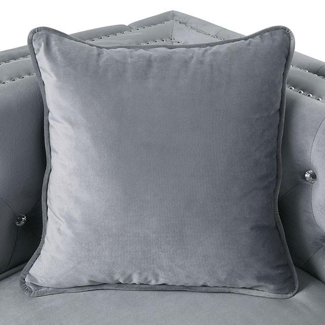 Amie Glam Gray & Black Sectional w/Storage - Marjories Furniture (Las Vegas, NV)