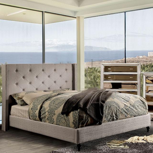 Anabelle E.King Bed Purple & Natural - Marjories Furniture (Las Vegas, NV)