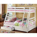California II Cherry Twin/Full Bunk Bed w/ 2 Drawers Cherry, Walnut, Grey, &Oak - Marjories Furniture (Las Vegas, NV)