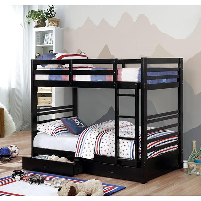 California Iv Black, Walnut, Gray, & White Twin/Twin Bunk Bed - Marjories Furniture (Las Vegas, NV)