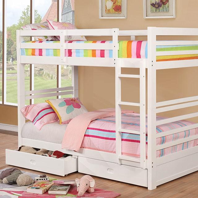 California Iv Black, Walnut, Gray, & White Twin/Twin Bunk Bed - Marjories Furniture (Las Vegas, NV)