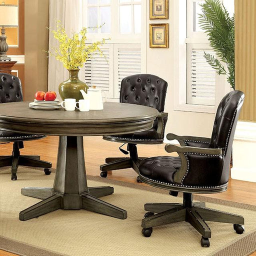 YELENA Gray Game Table - Marjories Furniture (Las Vegas, NV)