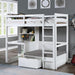 CALLISTUS Twin Workstation Loft Bed, White & Gray - Marjories Furniture (Las Vegas, NV)