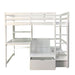 CALLISTUS Twin Workstation Loft Bed, White & Gray - Marjories Furniture (Las Vegas, NV)