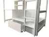 CALLISTUS Twin Workstation Loft Bed, White & Gray - Marjories Furniture (Las Vegas, NV)