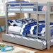Cameron Dark Walnut, White & Gray Full/Full Bunk Bed - Marjories Furniture (Las Vegas, NV)