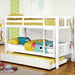 Cameron Dark Walnut, White & Gray Full/Full Bunk Bed - Marjories Furniture (Las Vegas, NV)