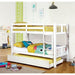 Cameron Dark Walnut, White & Gray Full/Full Bunk Bed - Marjories Furniture (Las Vegas, NV)