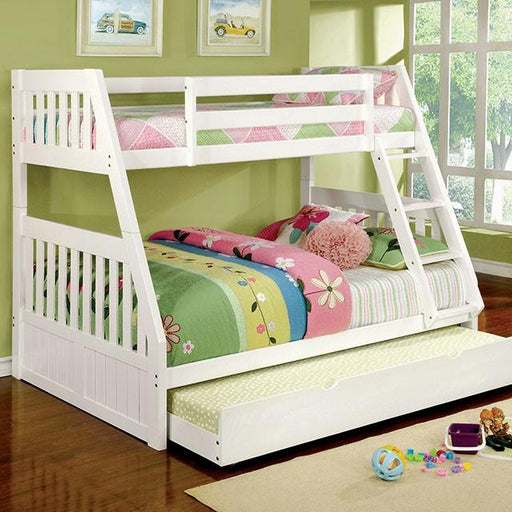 CANBERRA II White Twin/Full Bunk Bed - Marjories Furniture (Las Vegas, NV)