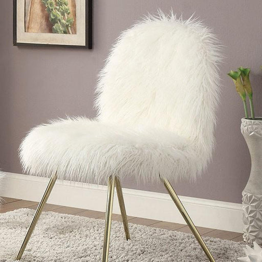 Caoimhe White/Gold Accent Chair - Marjories Furniture (Las Vegas, NV)