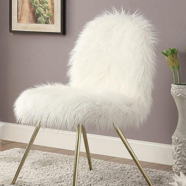Caoimhe White/Gold Accent Chair - Marjories Furniture (Las Vegas, NV)