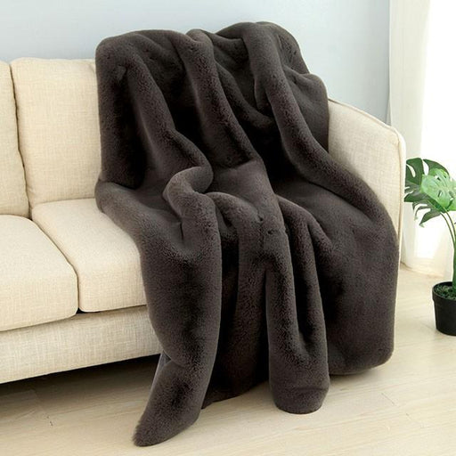 Caparica Charcoal Throw, Silver - Marjories Furniture (Las Vegas, NV)