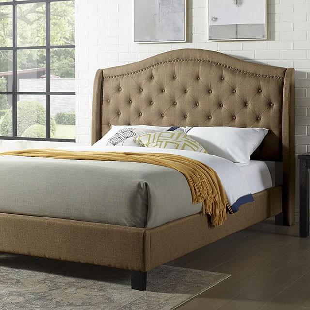 Carly Cal.King, E.King, Full, & Queen Bed Grey & Brown - Marjories Furniture (Las Vegas, NV)