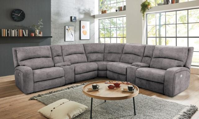 APOSTOLOS Power Sectional, Light Gray - Marjories Furniture (Las Vegas, NV)