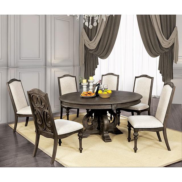 Arcadia Rustic Natural Tone Round Dining Table - Marjories Furniture (Las Vegas, NV)