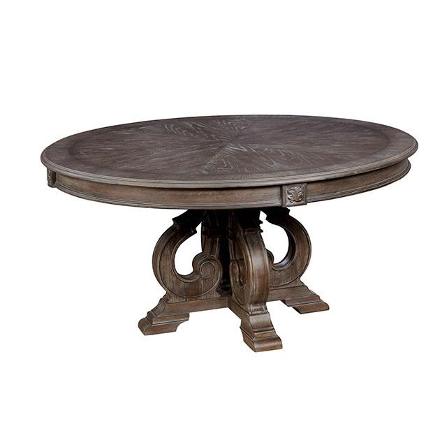 Arcadia Rustic Natural Tone Round Dining Table - Marjories Furniture (Las Vegas, NV)
