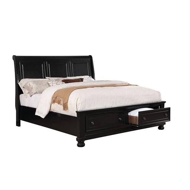 Castor Bed Black, Chrome, & White - Marjories Furniture (Las Vegas, NV)
