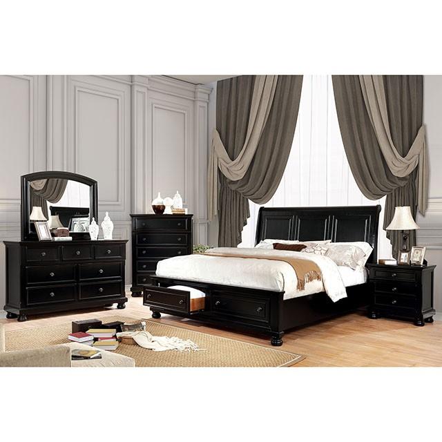 Castor Bed Black, Chrome, & White - Marjories Furniture (Las Vegas, NV)