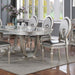 CATHALINA Oval Dining Table, Silver - Marjories Furniture (Las Vegas, NV)