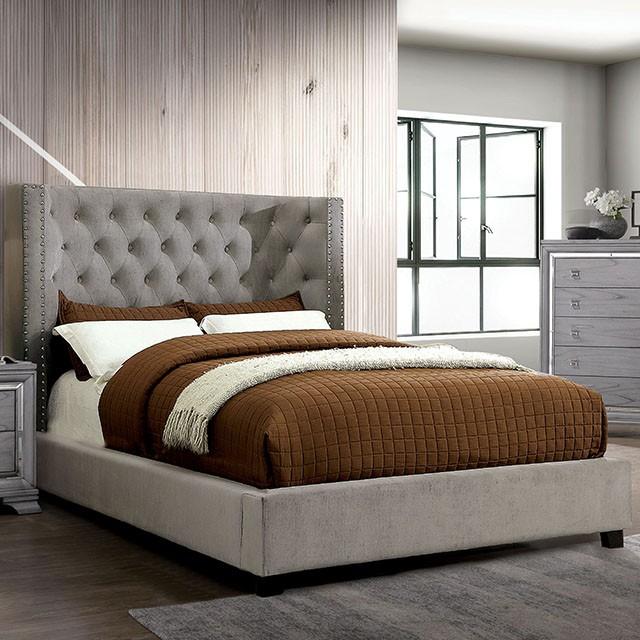 Cayla Bed Silver & Grey - Marjories Furniture (Las Vegas, NV)