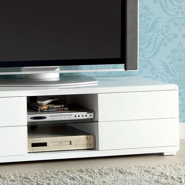 Cerro White 59" TV Console, White - Marjories Furniture (Las Vegas, NV)