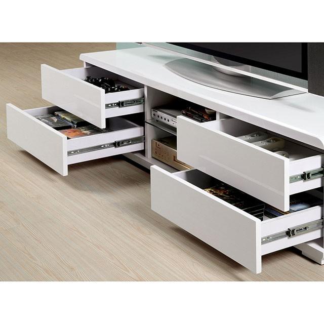 Cerro White 59" TV Console, White - Marjories Furniture (Las Vegas, NV)