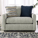 CHANCERY Chair & Half, Gray/Navy - Marjories Furniture (Las Vegas, NV)
