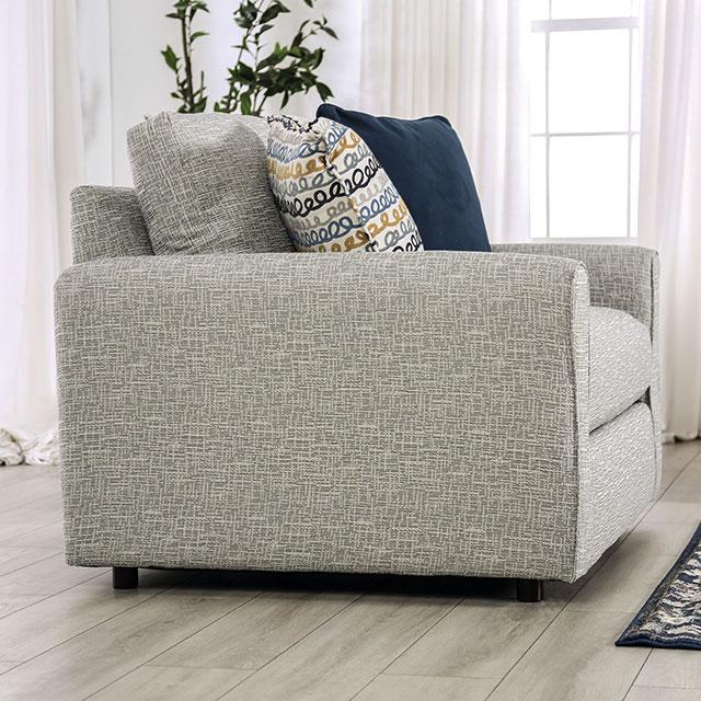 CHANCERY Chair & Half, Gray/Navy - Marjories Furniture (Las Vegas, NV)
