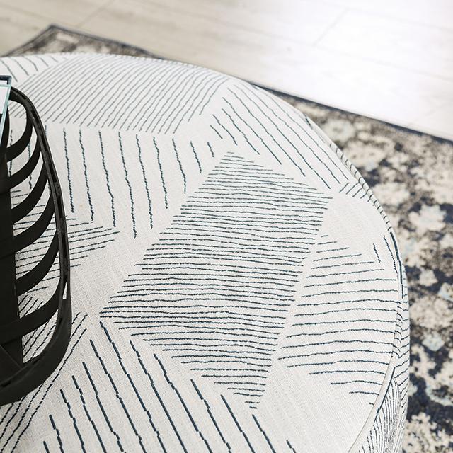 CHANCERY Ottoman, Gray/Navy - Marjories Furniture (Las Vegas, NV)