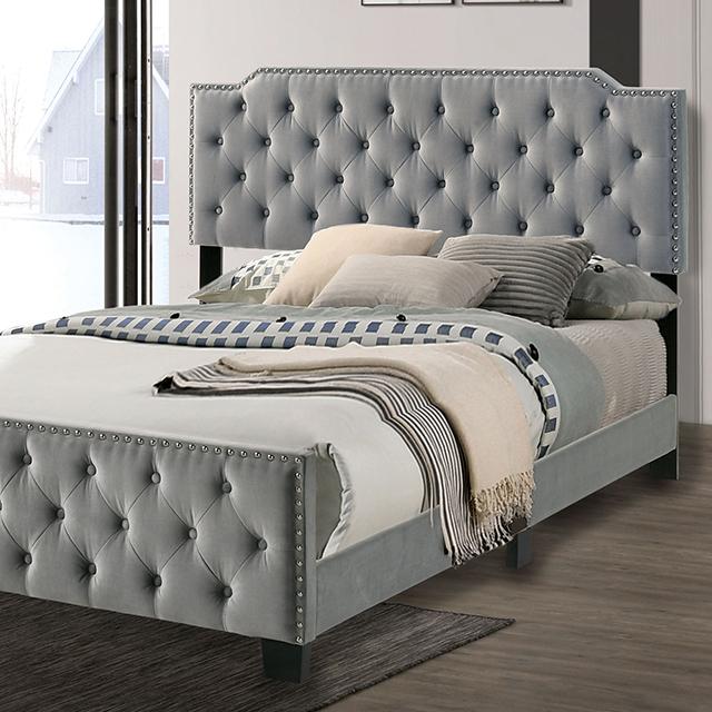 Charlize Bed Grey & Navy - Marjories Furniture (Las Vegas, NV)