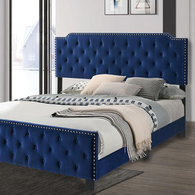Charlize Bed Grey & Navy - Marjories Furniture (Las Vegas, NV)