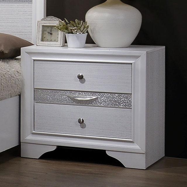 Chrissy White Night Stand - Marjories Furniture (Las Vegas, NV)