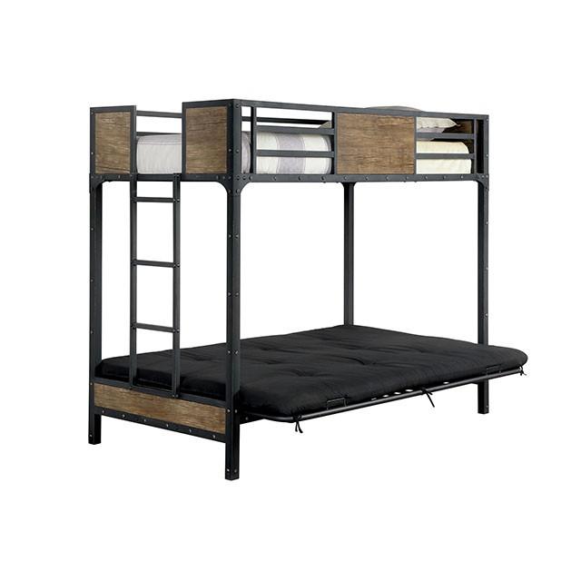 CLAPTON Black Twin Bed w/ Futon Base - Marjories Furniture (Las Vegas, NV)