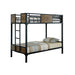 CLAPTON Black Twin/Twin Bunk Bed - Marjories Furniture (Las Vegas, NV)