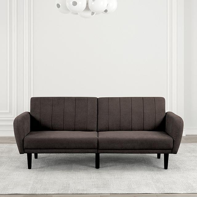 Aristide Futon Sofa Grey & Brown - Marjories Furniture (Las Vegas, NV)