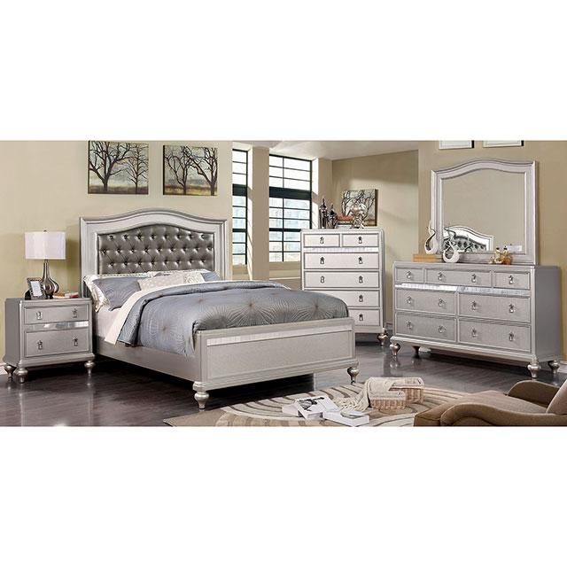 Ariston Mirror White, Silver, & Black - Marjories Furniture (Las Vegas, NV)