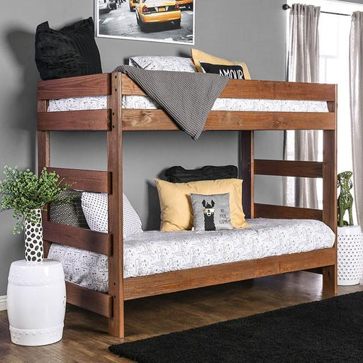 Arlette Twin/Twin Bunk Bed Brown, Black, Gray, & White - Marjories Furniture (Las Vegas, NV)
