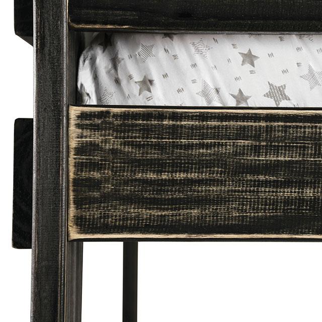 Arlette Twin/Twin Bunk Bed Brown, Black, Gray, & White - Marjories Furniture (Las Vegas, NV)