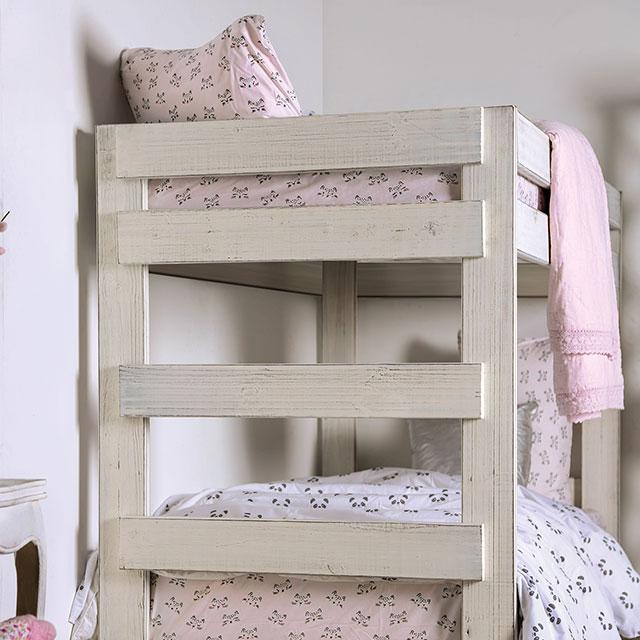 Arlette Twin/Twin Bunk Bed Brown, Black, Gray, & White - Marjories Furniture (Las Vegas, NV)
