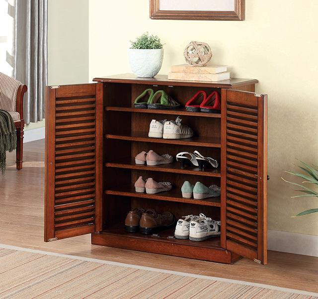 Della Oak Shoe Cabinet - Marjories Furniture (Las Vegas, NV)