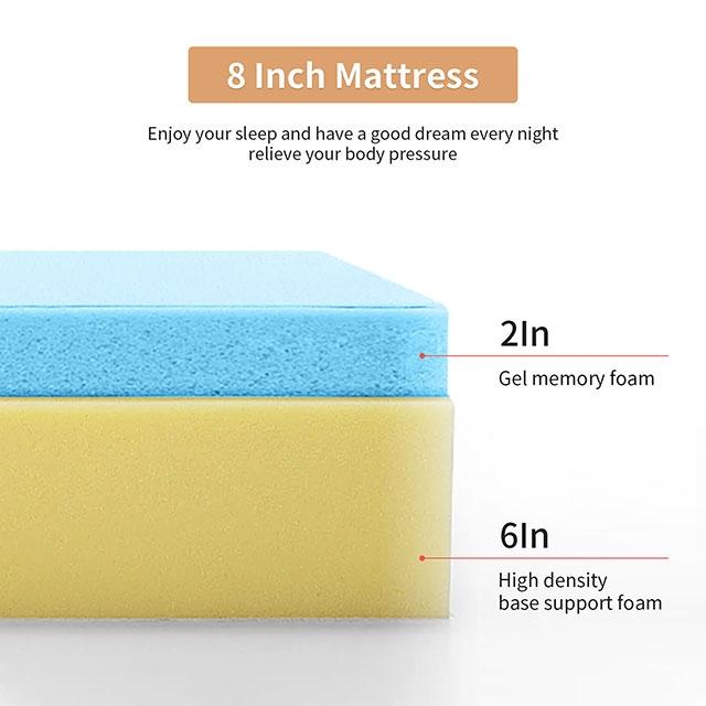Artemisia 8" Memory Foam Mattress White - Marjories Furniture (Las Vegas, NV)