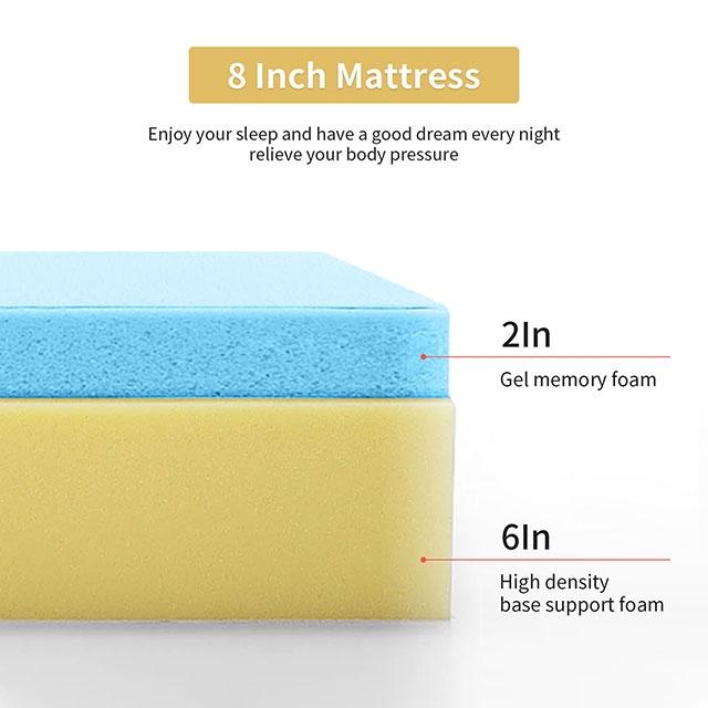 Artemisia 8" Memory Foam Mattress White - Marjories Furniture (Las Vegas, NV)