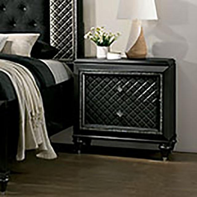 Demetria Metallic Gray Night Stand - Marjories Furniture (Las Vegas, NV)