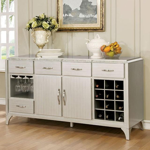 DIOCLES Silver/Gray Server - Marjories Furniture (Las Vegas, NV)
