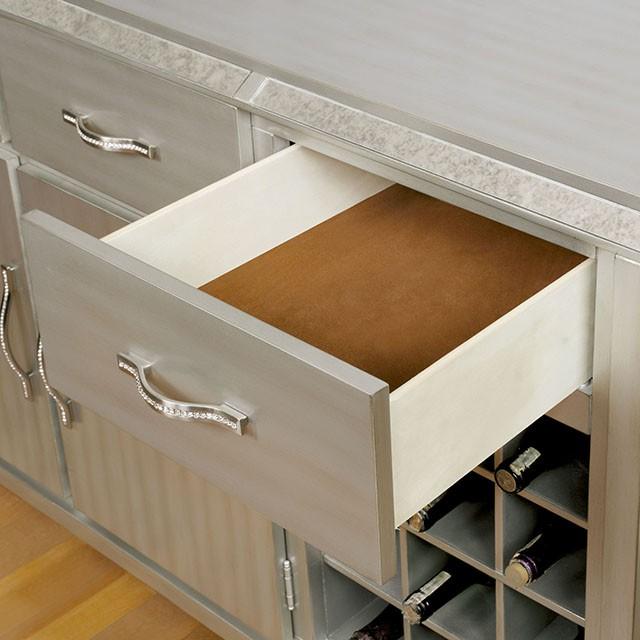 DIOCLES Silver/Gray Server - Marjories Furniture (Las Vegas, NV)